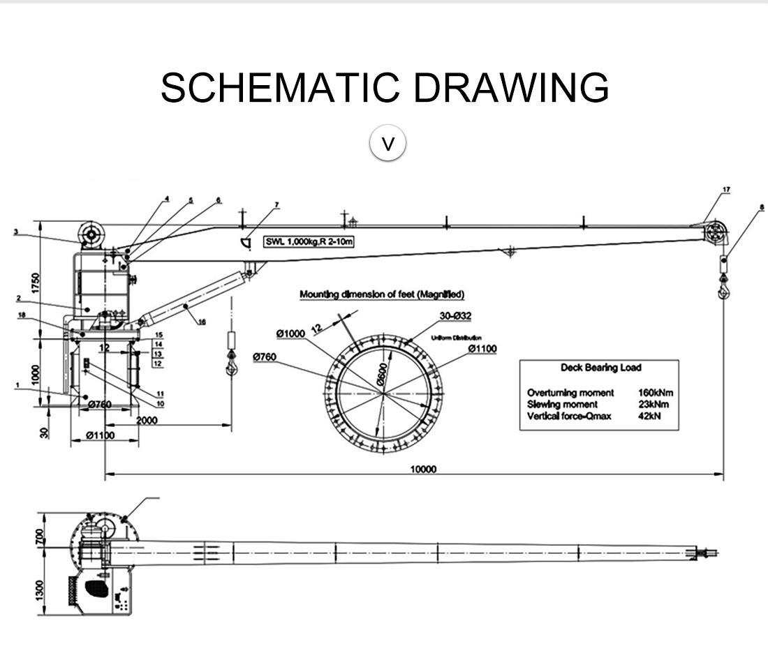 deck crane schematic drawing