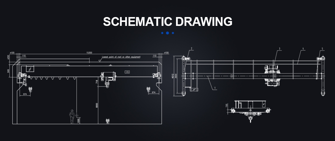 double girder overhead crane schematic drawing