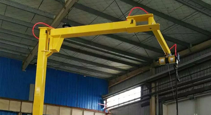 Articulating beam jib crane