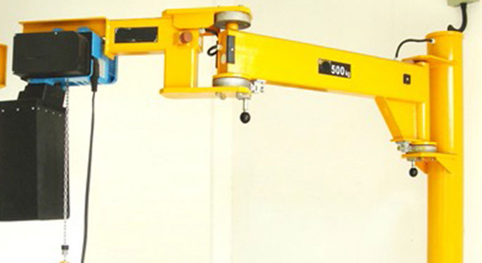 Articulating beam jib crane