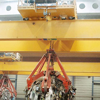 Steel scrap grab crane